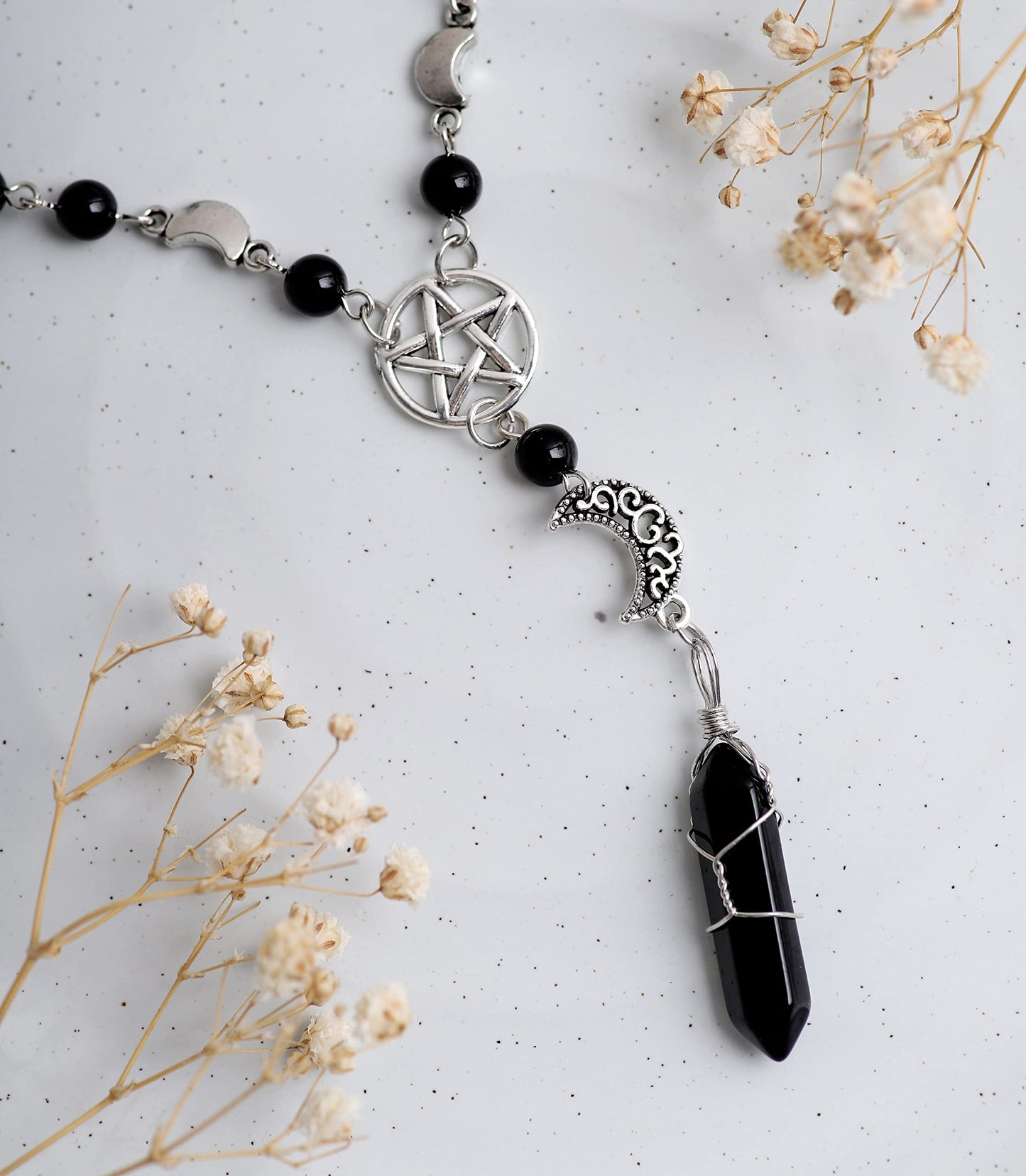 Sacina Gothic Emo Grunge Crescent Moon Choker Necklace, Moon Sun Pendant, Gothic Goth Necklace, Halloween Christmas Jewelry Gift for Women