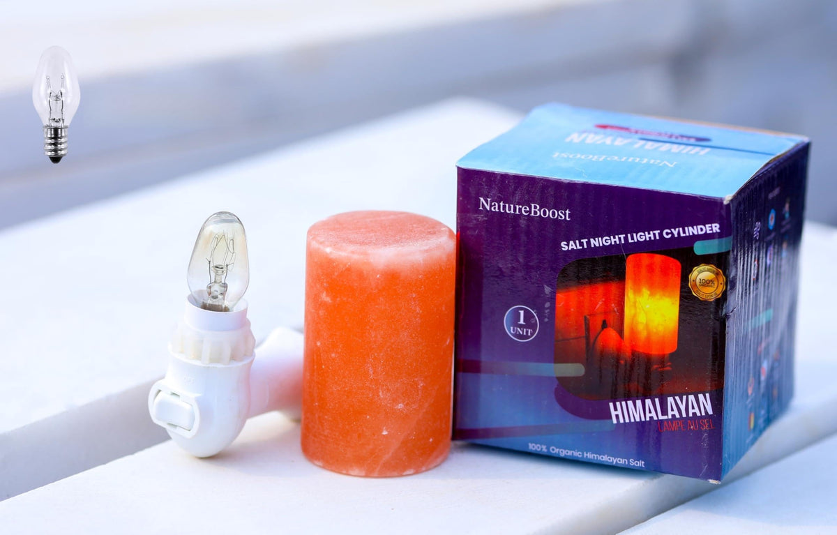 NatureBoost Himalayan Pink Salt Night Lights (Cylinder, 1)