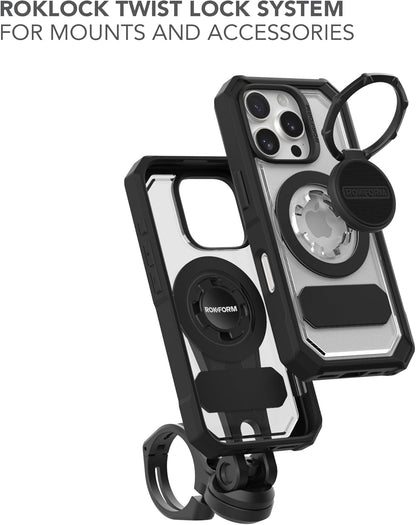 Rokform Rugged Case Compatible with iPhone 16 Pro Max, Magnetic Cover (Black)