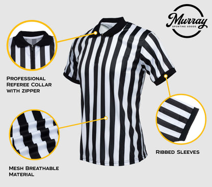 Murray Sporting Goods Men’s Referee Shirt Collared | Official Mens Ref Shirt Jersey Short Sleeve - Football Halloween Costume (X-Large)