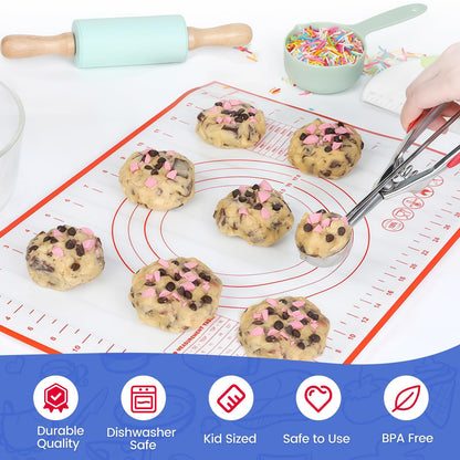 Vinino 11-Piece Kids Baking&Cooking Set – Real Baking Utensils with Cookbooks for Children, Toddler Safe Montessori Kitchen Accessories-Gift for Young Chefs Girls Boys Ages 6+