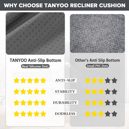 TANYOO Recliner Seat Cushion for Elderly - Patented Dual Design for Sagging Recliner Replacement & Easy Get Up, Booster Cushion Relieves Back Pain from Sofa, Couch, Chair 20x20x4 Inches Dark Grey