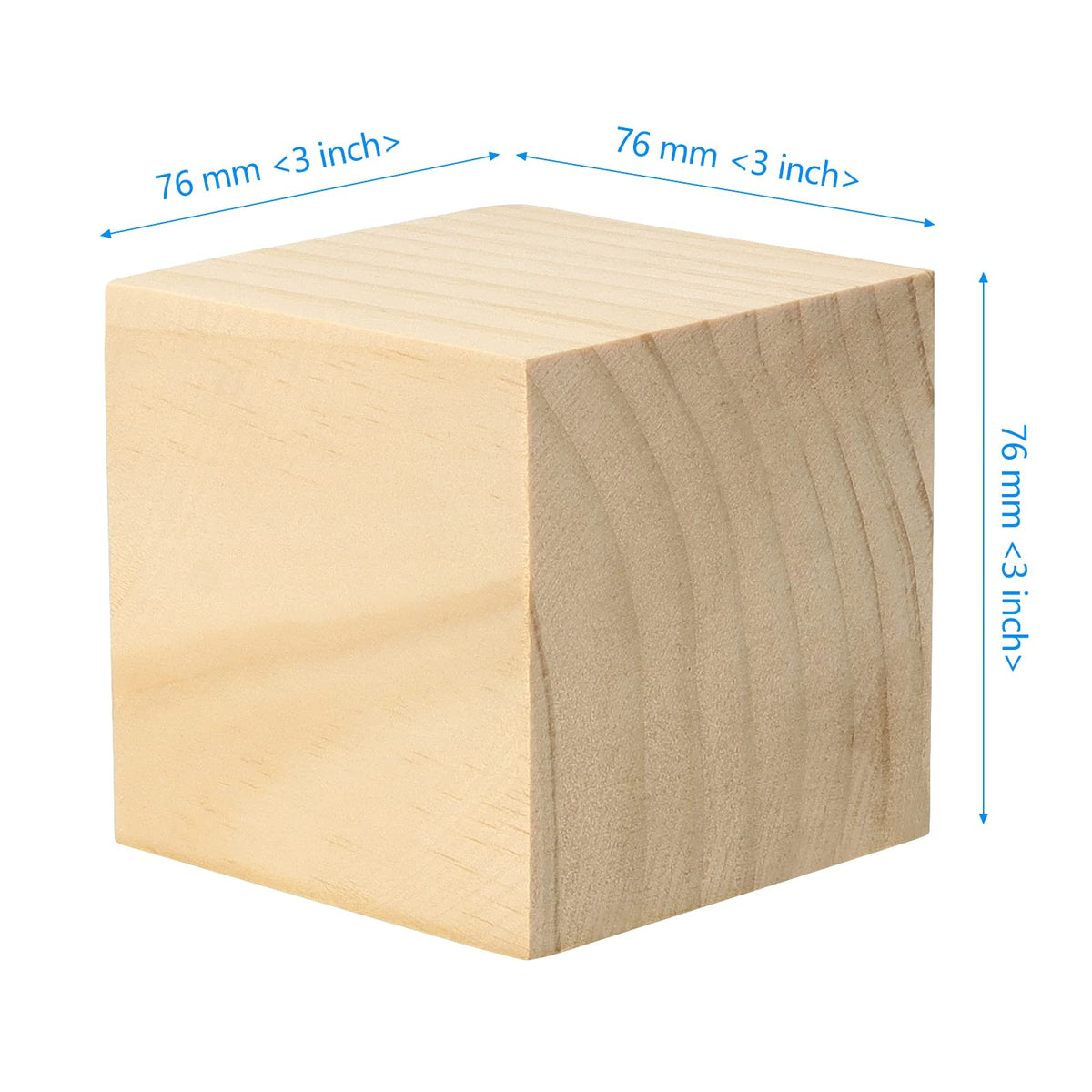 SEHOI 8 Pack 3 Inch Wooden Cubes, Unfinished Natural Wood Blocks, Blank Square Blocks Wood Cubes for Crafts and DIY Décor