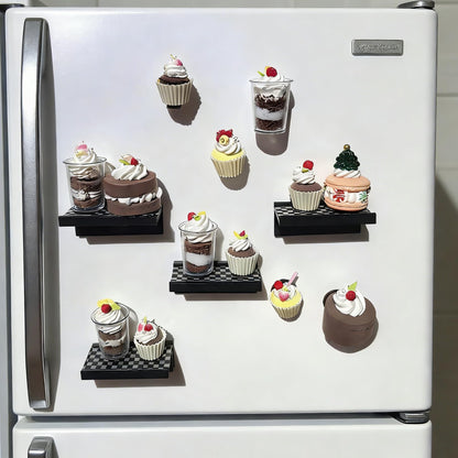 BoFUN DIY Miniature Dessert Fridge Magnet Craft Kit, 1:12 Scale Craft Set for Adults Teens, Handmade Supplies with Magnetic Backing, Home Decor Birthday Gift