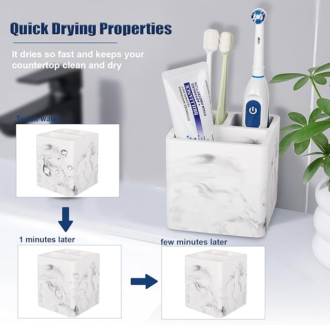 Diatomite Toothbrush Holders for Bathrooms, Electric Toothbrush and Toothpaste