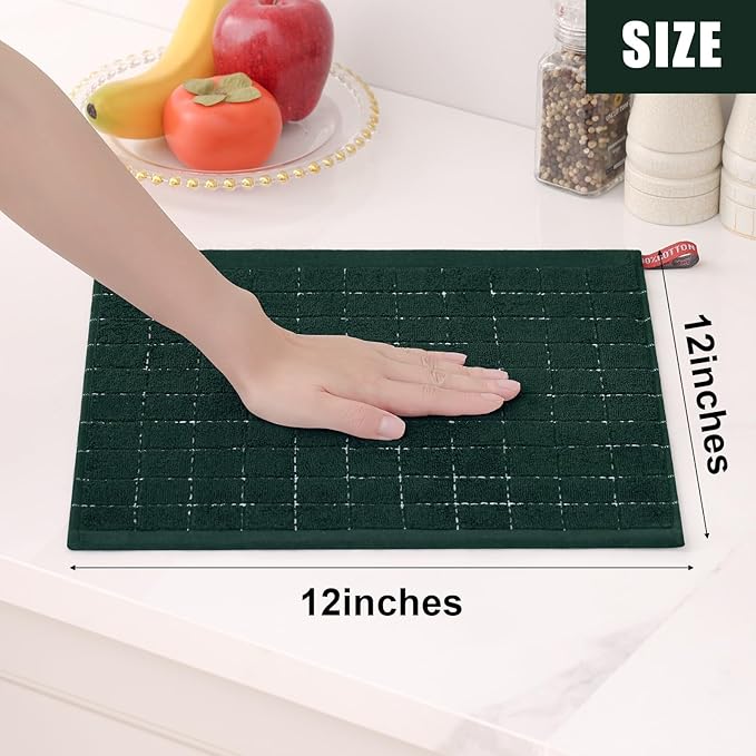 Homaxy 100% Cotton Terry Kitchen Dish Cloths, Ultra Soft and Absorbent Dish