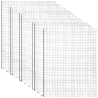 Tosnail 20 Pcs 7 Count Clear Plastic Mesh Canvas Sheets, 10.5x13.5 Inch Plastic Mesh Sheets for Knit and Crochet Projects Embroidery Acrylic Yarn Crafting