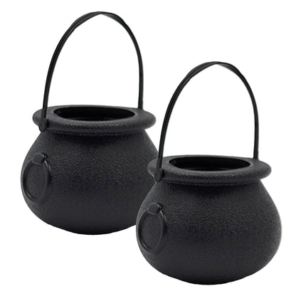 Black Candy Cauldron Kettles, Party Decoration Supplies, St. Patrick's 3" Inches (12-Pack) Witch Cauldron, Candy Bucket, Cauldron Pot