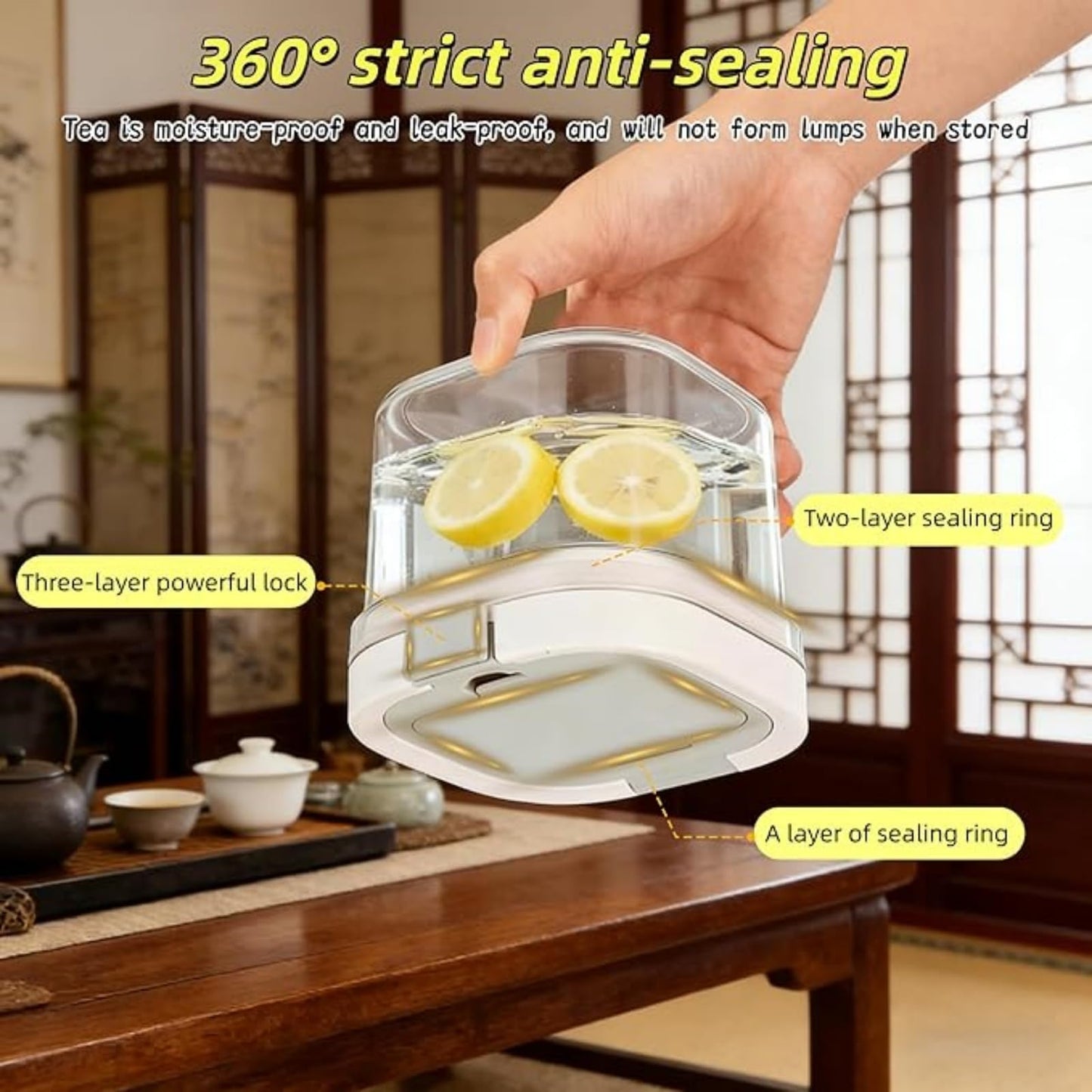 2-Pack 27oz Airtight Tea Canisters, Clear Loose Leaf Tea Storage Containers with Spoon, Wide-Mouth Kitchen Canisters for Loose Tea, Coffee, Sugar, Flour & Herbs, BPA Free Organizer for Pantry