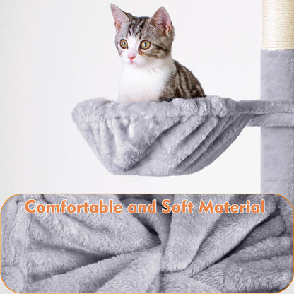 HOMIDEC Cat Tree,151cm Cat Tower for Indoor Kitty,Scratching Post Stable Activity Centre Climbing Tree with 2 Kitty Houses, Hammock, 4 Sisal Posts, Ladder, and Rest Place
