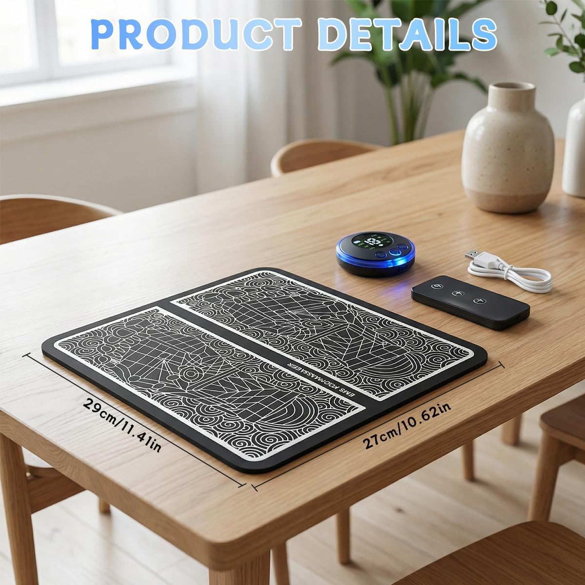 ZoRhael Foot Massager with Remote Control, Foot Stimulating Massage Mat Improves and Promotes Muscle Stimulator for Neuropathy & Recovery, 8 Modes 19 Levels, Foot Mat System for Pain Relief