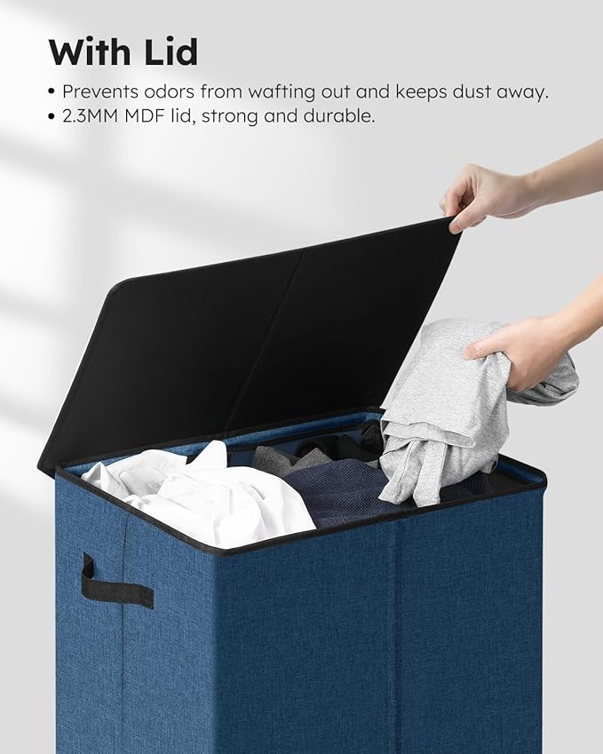 SOLEDI Laundry Hamper with Lid 130L Large & Tall Collapsible Laundry Basket