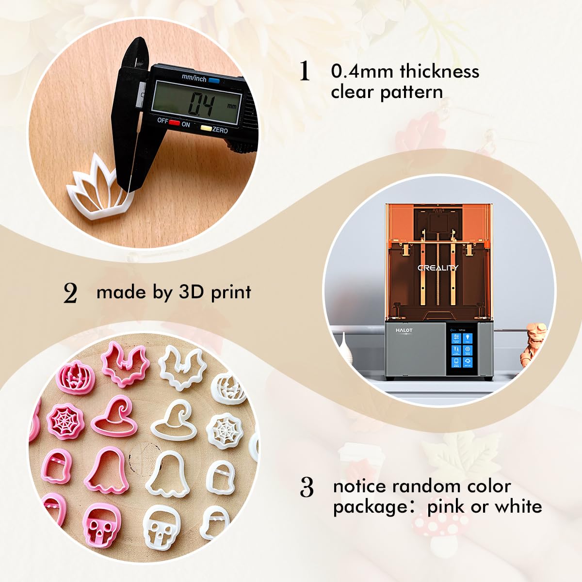 Keoker Halloween Clay Cutters, Clay Cutters for Halloween Earrings Making, 10 Shapes Halloween Clay Earrings Cutters, Halloween Polymer Clay Cutters (Earrings Clay Cutters 1)