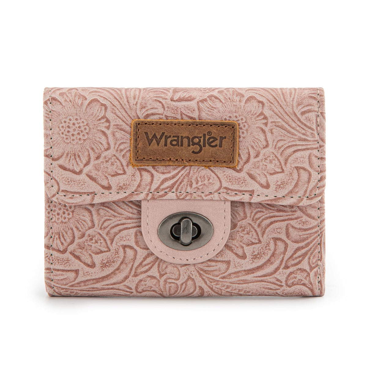 Montana West X Wrangler Small Wallet Minimalist Trifold Women's Wallets Card Cases Western Floral Money Organizers with Rfid Blocking Lining and Zipper Coin Pocket
