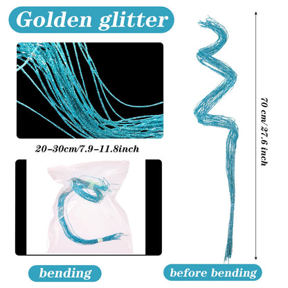 Glitter Curly Ting Ting Branches Christmas Branches Vase Filler Artificial Curly Twigs for Christmas Tree Garland Wreath Decoration, Craft Vases Home Garden Decoration (Blue, 36 Pieces)
