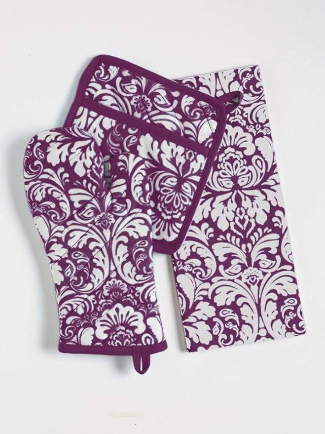 DII Cotton Dish Towel Set Damask Print