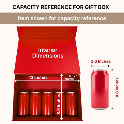 CECOBOX - Gift Boxes with Lids for Presents 13"x8.5"x4" - Matte, Collapsible Magnetic Closure Gift Box - Groomsmen & Bridesmaid Proposal Boxes, Wedding, PR, Birthdays, Holidays (Red)