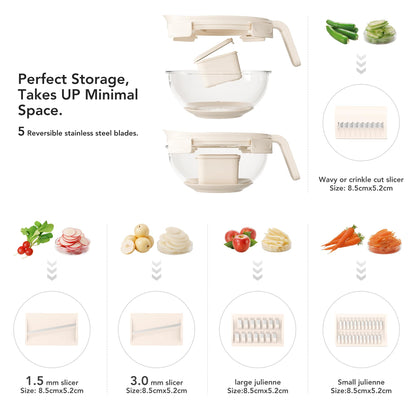 GENICOOK Glass Food Storage Containers With Glass Lids+Vegetable Chopper 5-in-1 Food Prep Tool
