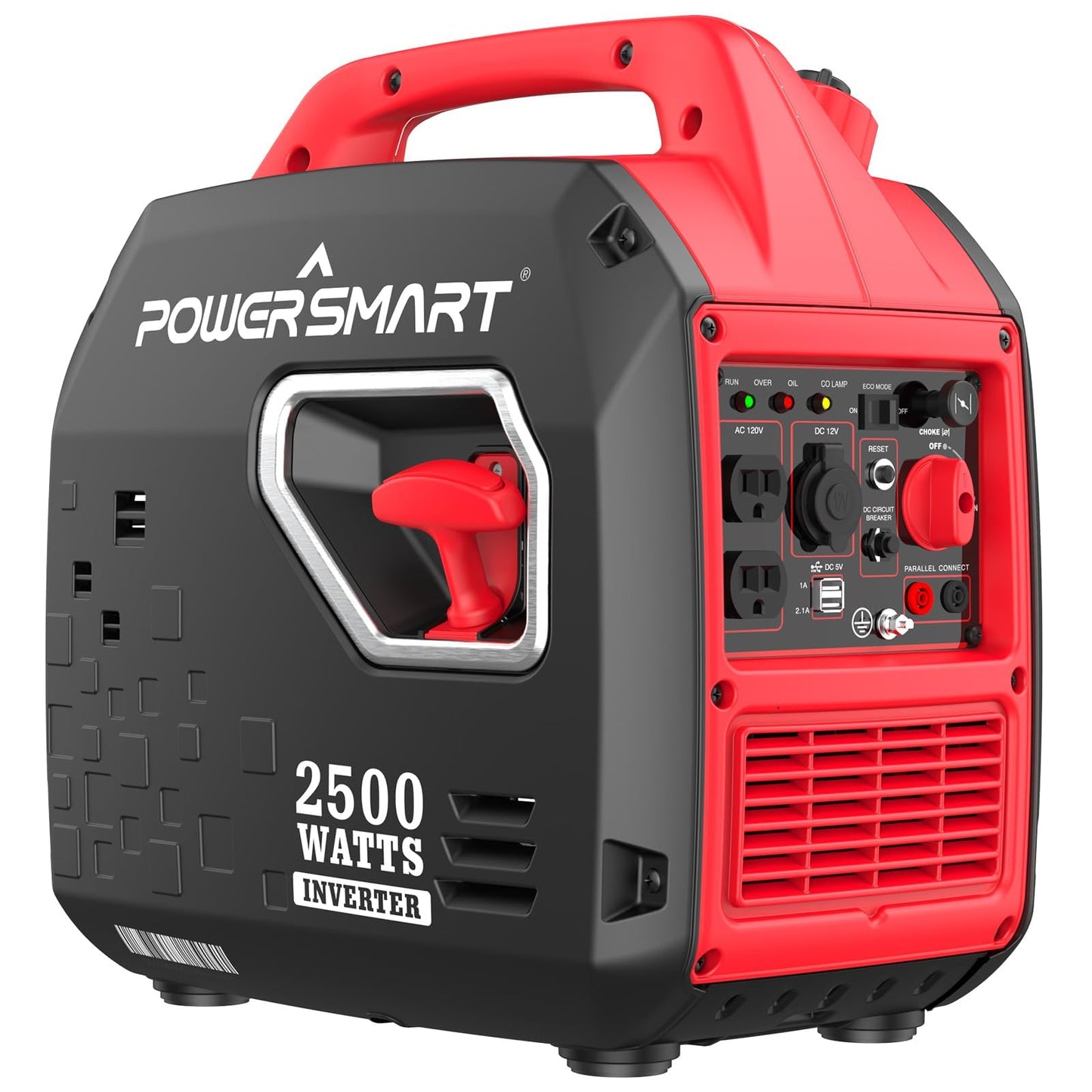 PowerSmart 2500 Watt Portable Inverter Generator with Electric Start, 30 Amp for Home Use and Emergency Backup, CO Protect, Super Quiet