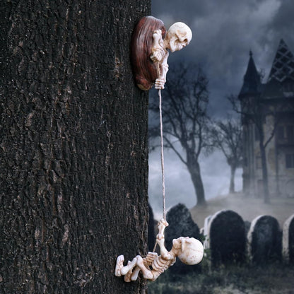 TB TIBAG Skeletons Climbing Tree Sculptures Gothic Garden Decors - Mini Skeletons Tree Huggers Outdoor Halloween Decorations Yard Art Garden Statues