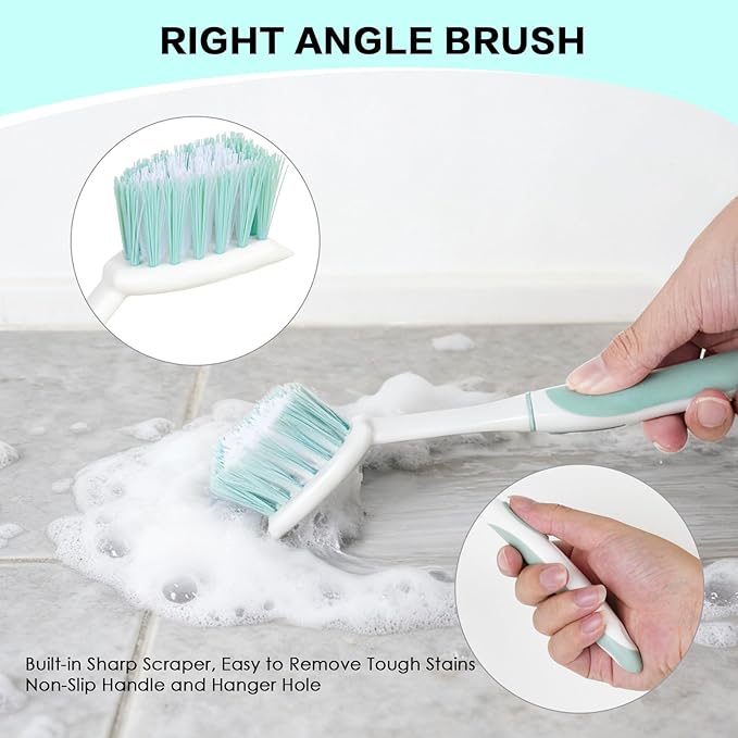 3 Pack Bathroom Scrub Brush Set, Heavy-Duty Scrub Brushes