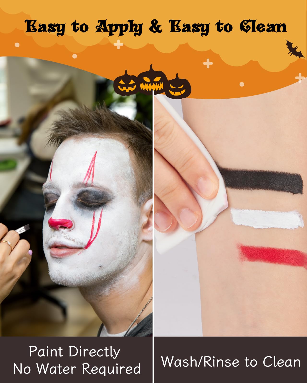 Lictin Halloween Special Effects SFX Zombie Makeup Kit, 9 Colors Bruise Makeup Face Body Painting Palette with Scar Wax, Fake Blood Spray & Gel, Vampire Skeleton Clown Makeup Body Paint (12PCS)