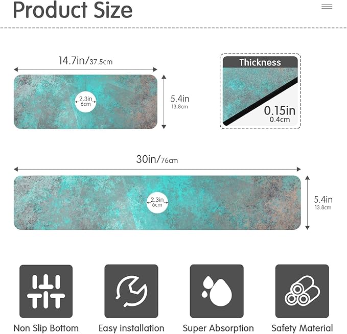 Kitchen Sink Splash Guard 2 PCS 30 Inch Sink Faucet Mat Splash Guard