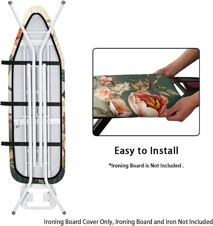 Bird Flowers Iron Board Cover Scorch Resistant Heat Insulation Ironing Board