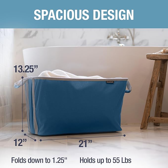 CleverMade Collapsible Laundry Basket 2 Pack – 60L Foldable Clothes Hamper