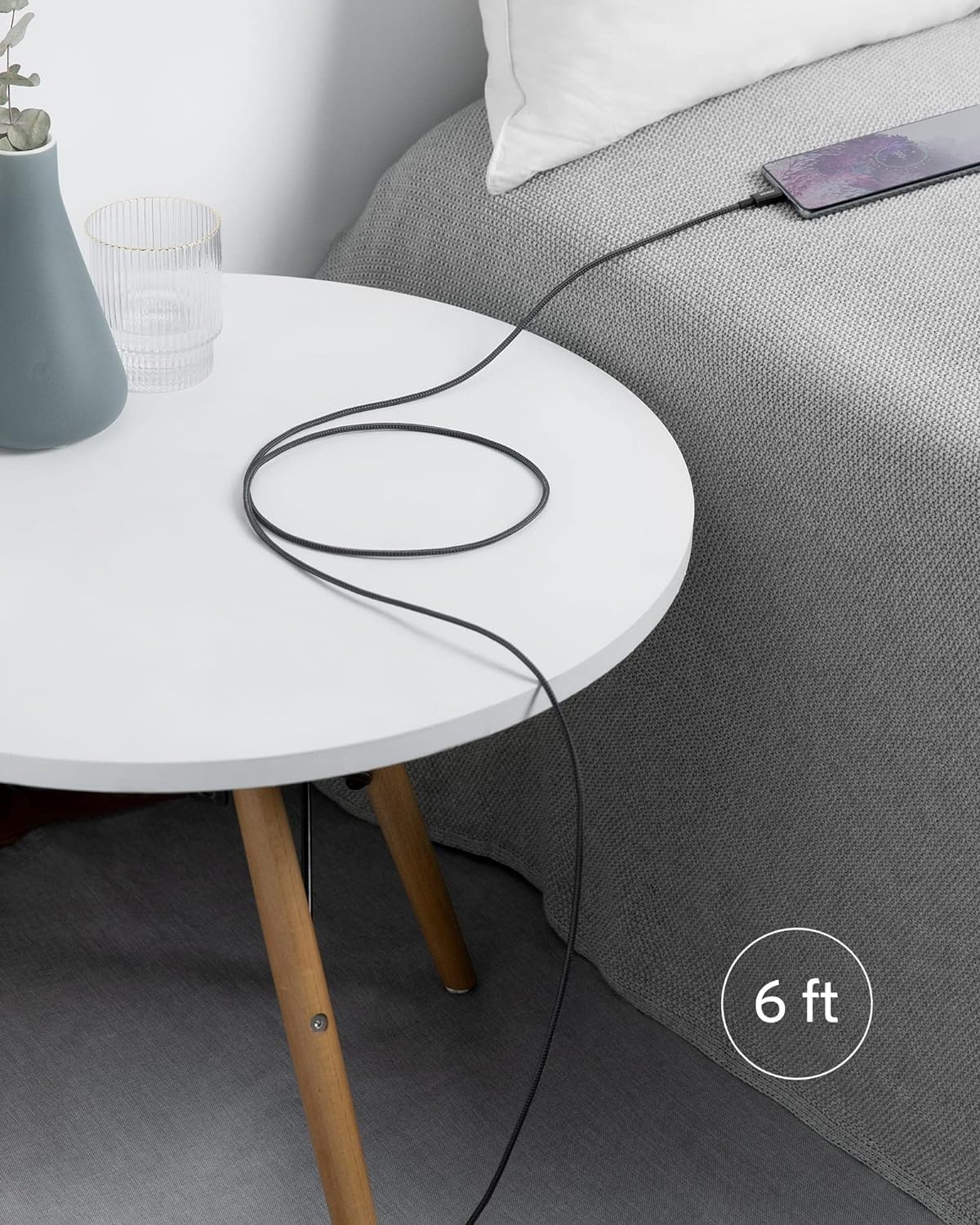 Anker USB C to USB C Charger Cable (6ft/1.8m Nylon), 100W USB 2.0 Type C fast Charging Cable for MacBook Pro, iPhone 17/16/15, iPad Pro, Samsung Galaxy,and More