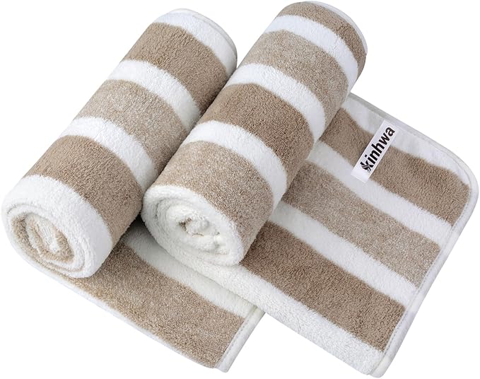 KinHwa Microfiber Hand Towels for Bathroom Soft and Absorbent Face Towels Brown
