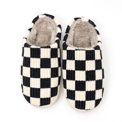 Guyarns House Slippers for Women & Men, Casual Indoor/Outdoor Shoes with Memory Foam, Faux Fur Lining (Black 40/41)