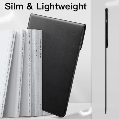 JETech Slim Laptop Sleeve for MacBook Air 13-Inch (M4/M3/M2) 2022-2025, MacBook Pro 13-Inch (M2/M1) 2016-2022, PU Leather Case (Black)