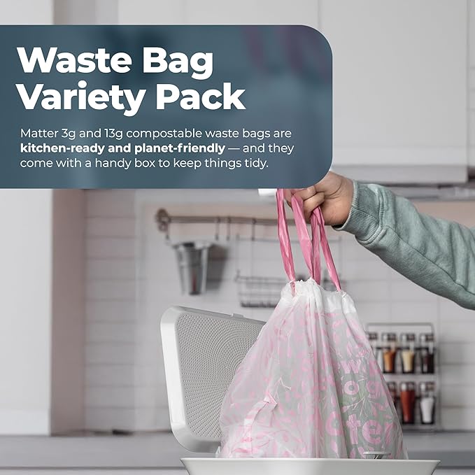 Matter Compostable Variety Pack 3 Gallon and 13 Gallon Kitchen Trash Bags
