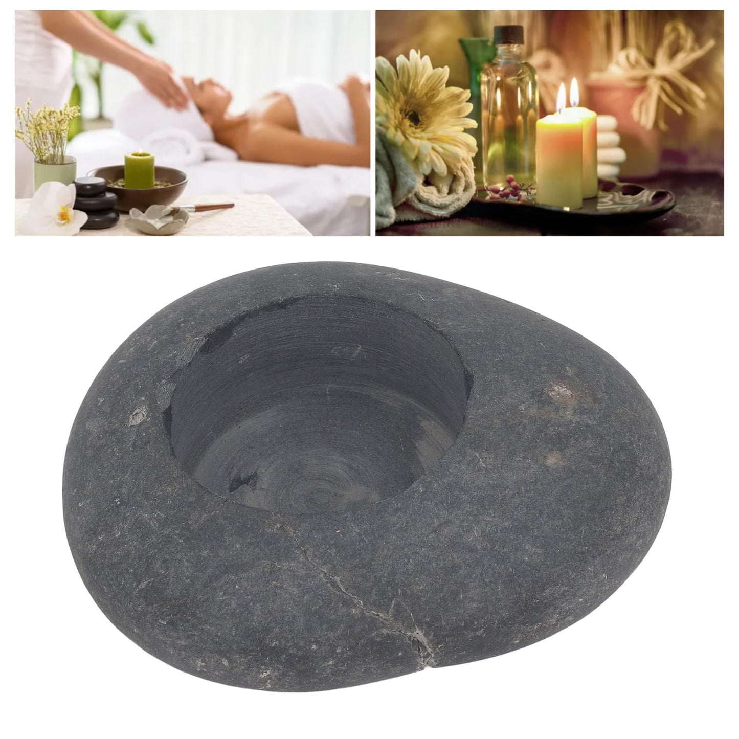 Handmade Stone Tealight Candle Holder, Sturdy and Compact Size Design Decorative Pebble Multifunctional and Lightweight Candle Holder for Wedding Home Decor
