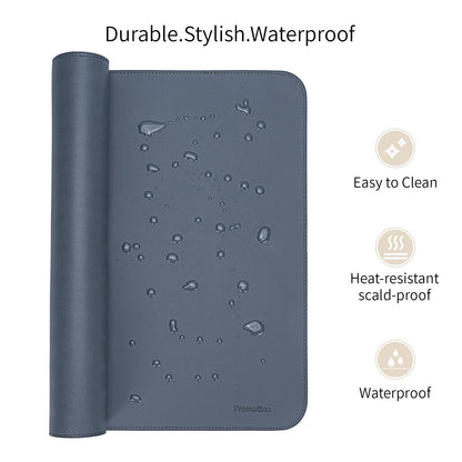 PROMATTOO Oversized Non-Slip Desk Pad Protector with Premium Gift Box – Vegan Leather Waterproof Laptop Mat for Keyboard & Mouse, Grips Desk Firmly – Large Office Pad– Dusk Navy