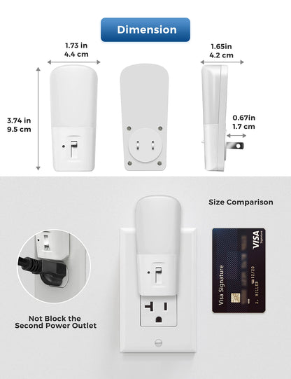 LOHAS Plug in Night Light, Dimmable LED Night Lights With Dusk to Dawn Sensor, Soft White 3000K Sleep Nightlight, Adjustable Brightness 5-80lm Mini Light for Nursery Kids Room Hallway Kitchen, 2 Pack