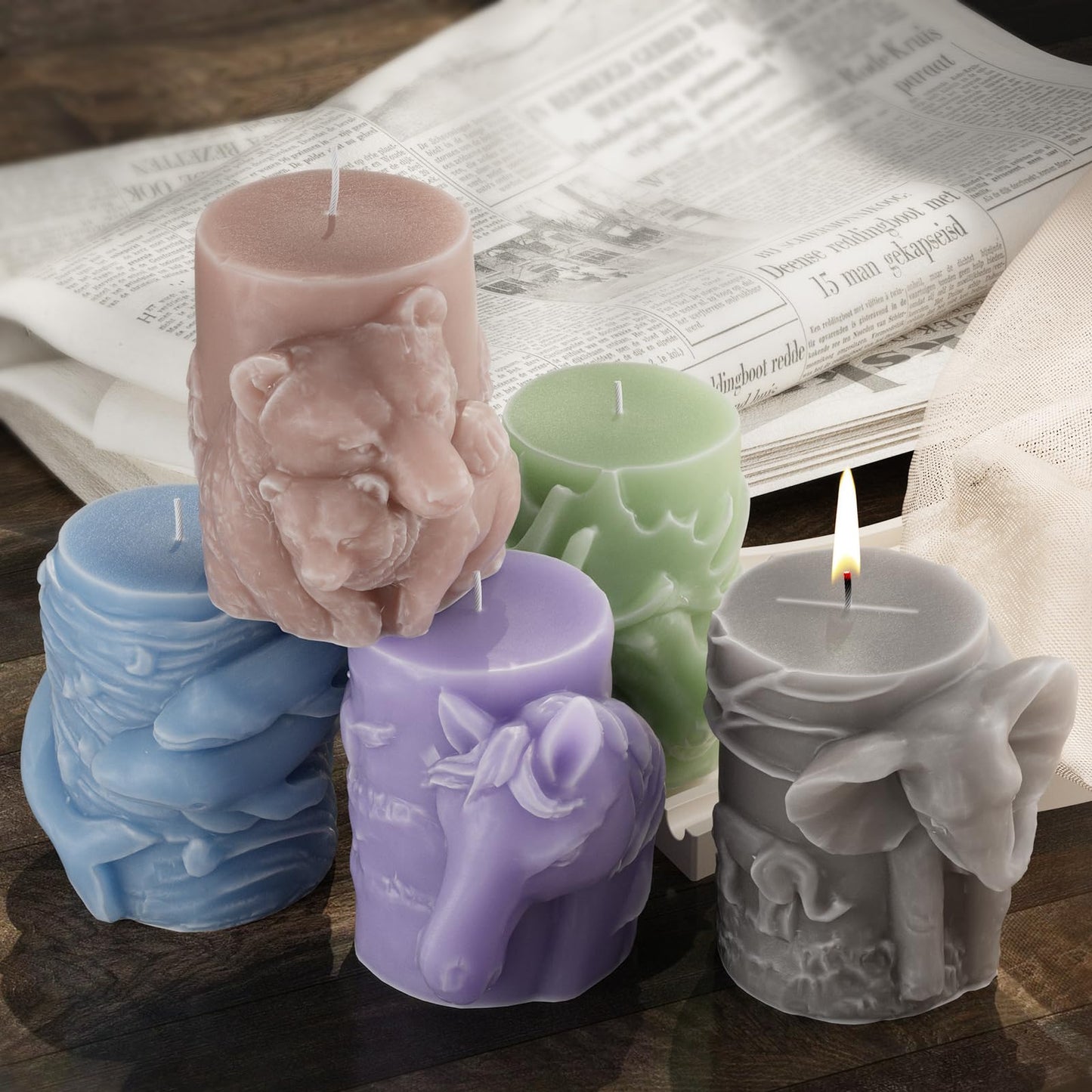 Pegasus Cylinder Animal Resin Casting Silicone Mold for Home Decor & Candle Making Wave Spiral Mold