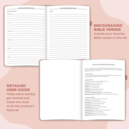 JOTFLY Bible Study Journal - Church Notes Notebook for Note Taking & Reflection - Guided Bible Study Notebook - Faith-Based Religious Gifts & Bible Study Supplies (Rose Gold)