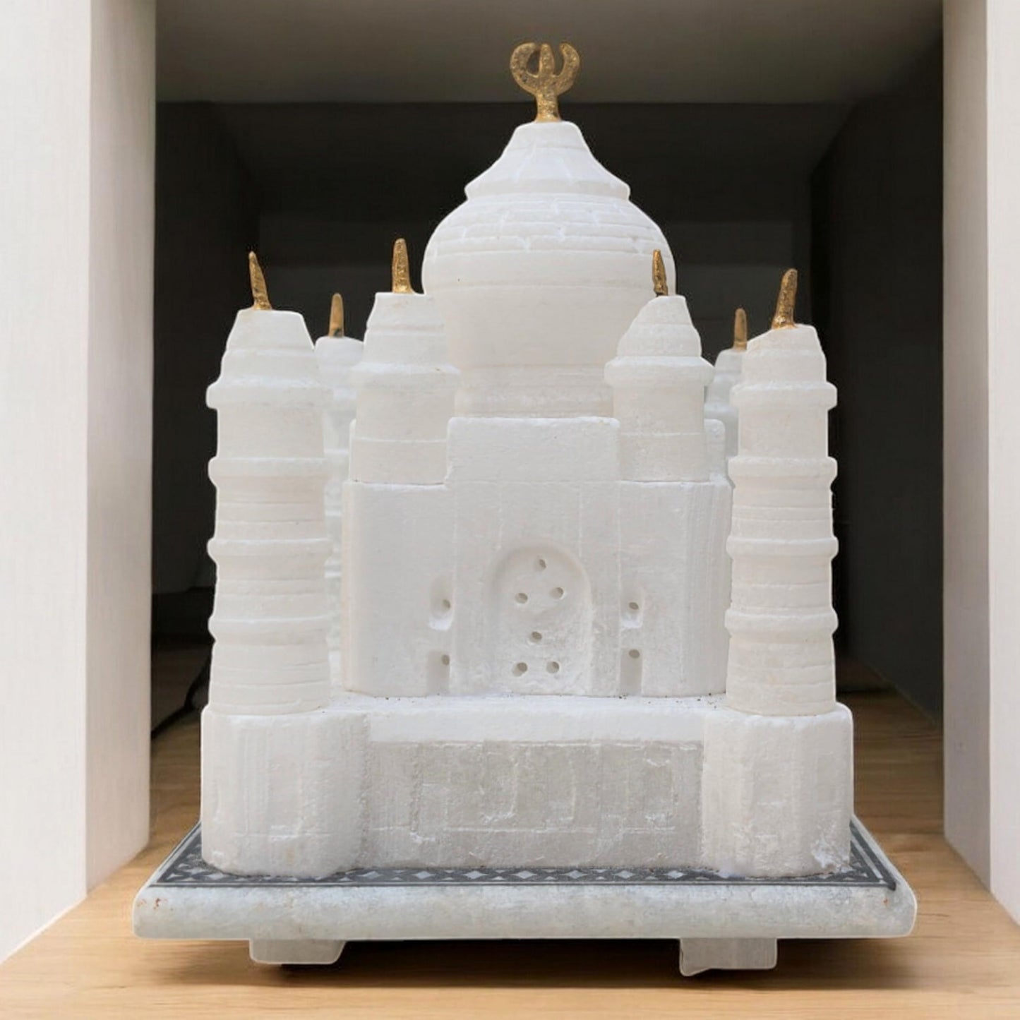 Monuments of Marble White Taj Mahal Replica Model India Agra Souvenir Collection for Decor Handmade Gift Home Decoration Small Handcrafted Miniature Architecture Love Symbol (White 3 x 3 Inch)
