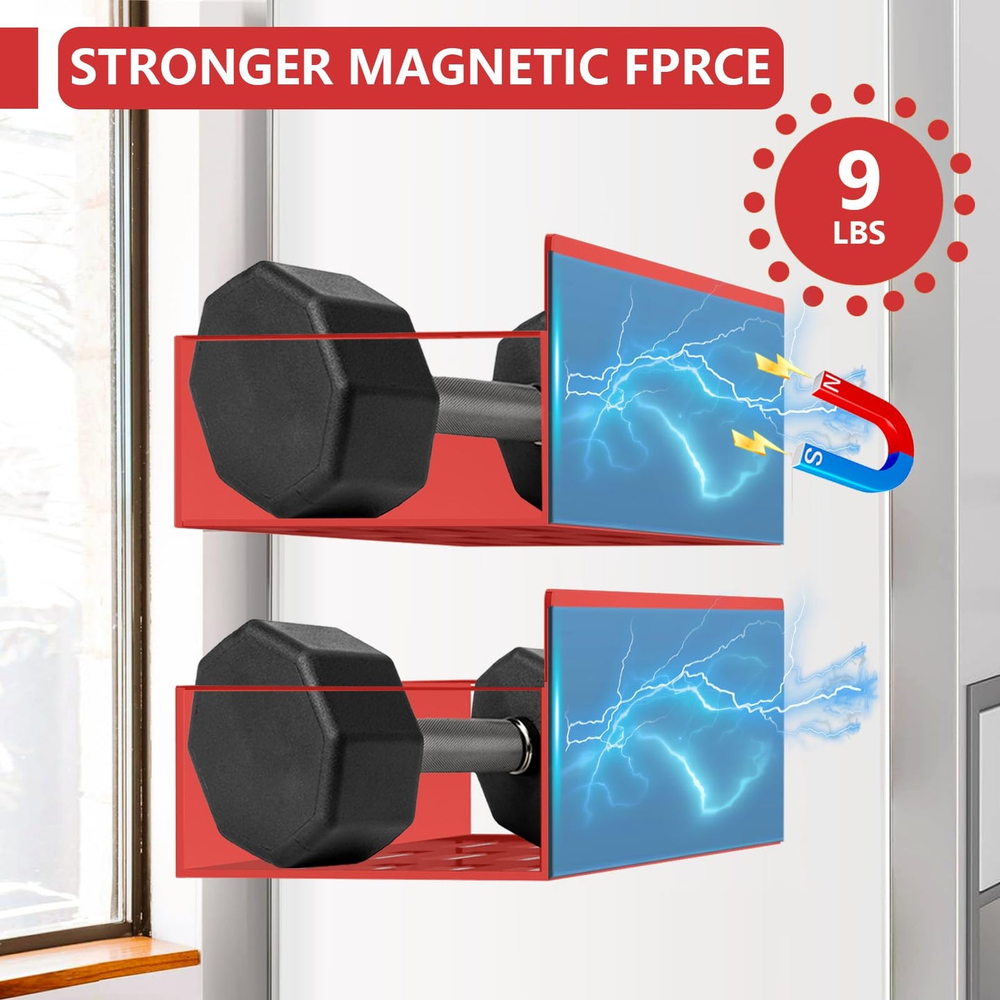 Magnetic Spice Rack Organizer for Fridge Seasoning Organizer for Kitchen storage with Screw Magnetic Shelf with Hook for Refrigerator and Oven (6pack)