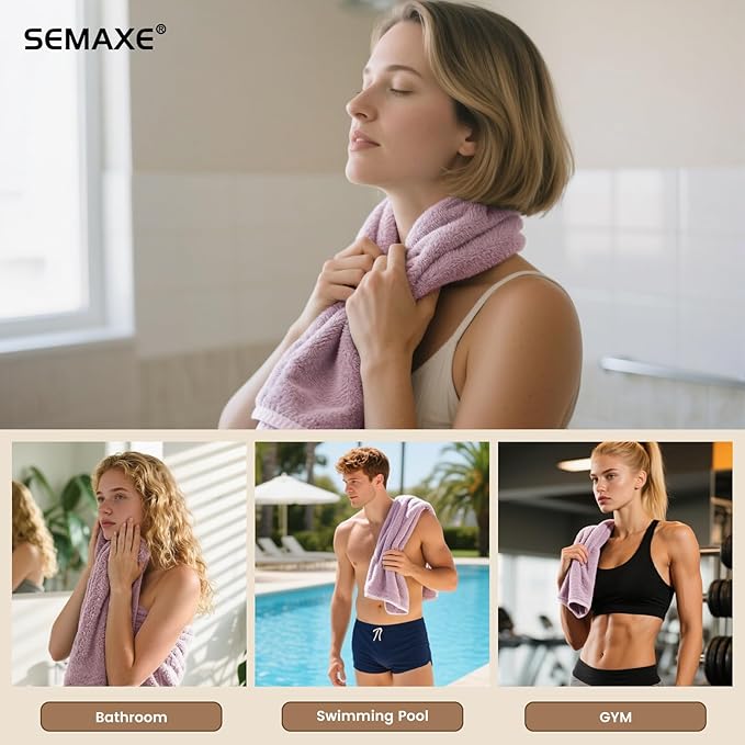 SEMAXE 12 Pack Hand Towels for Bathroom, 100% Cotton Towels