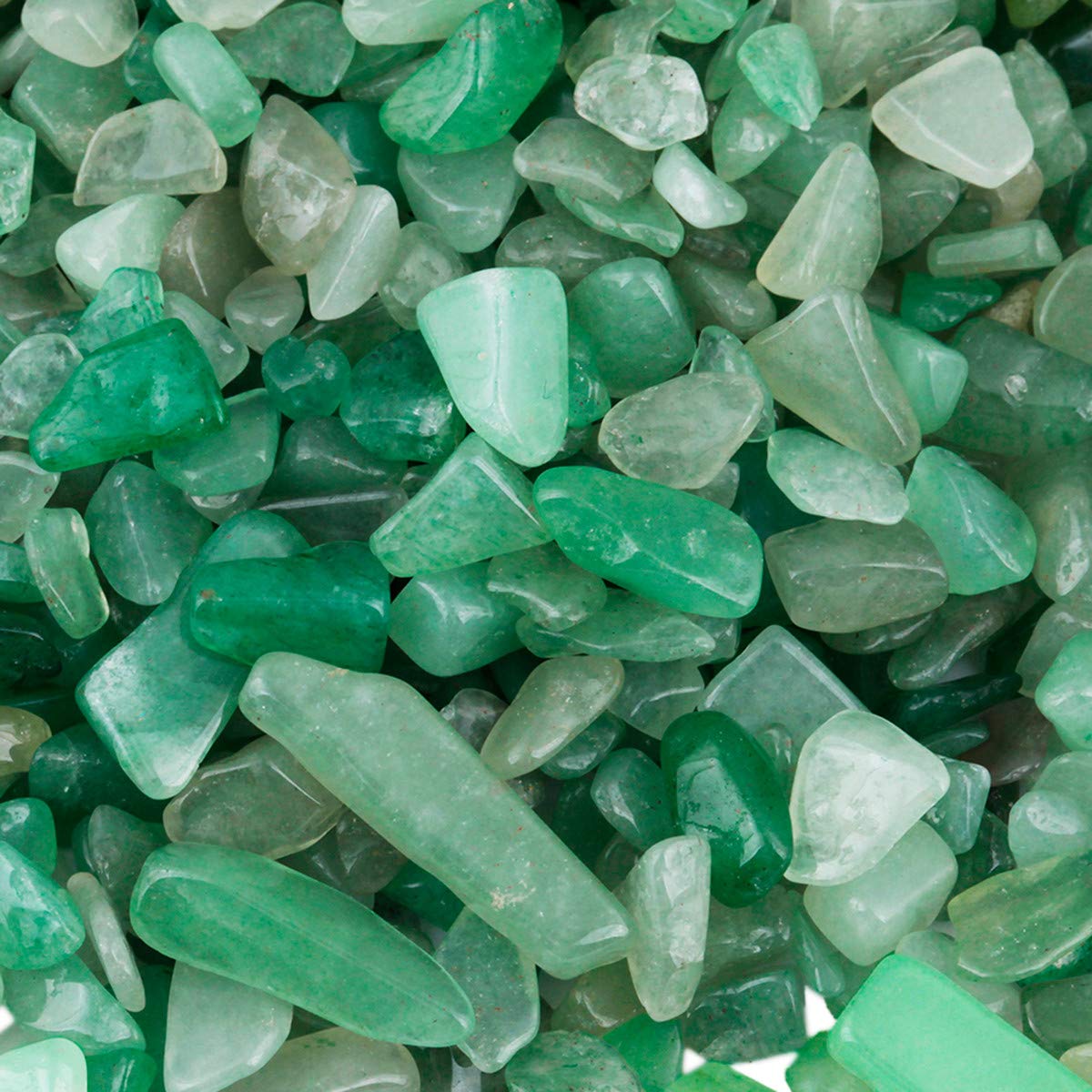 SUNYIK Green Aventurine/Rose Quartz Chips Stone Crushed Healing Crystal Quartz Rocks Reiki Decoration Irregular Shaped, 0.1"-0.5", 0.5lb, Pack of 2