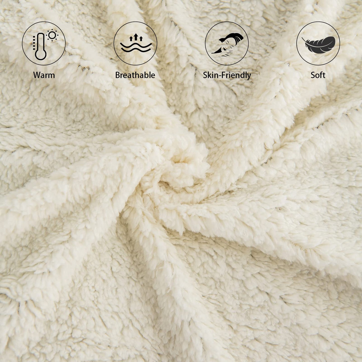 Good Nite Throw Blanket 130x150cm Fleece Flannel Sherpa Soft Blankets Fluffy Reversible Microfiber for Bed Couch Sofa and Travel (Grey,Single)