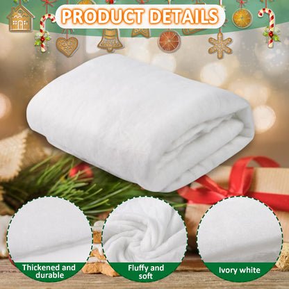 Cosweet 2 Pack 3 x 8 Ft Fake Snow Blanket, Thickened Christmas Faux Sheet, Artificial Roll for Crafts, Birthday Gifts, Village Display, Photo Prop