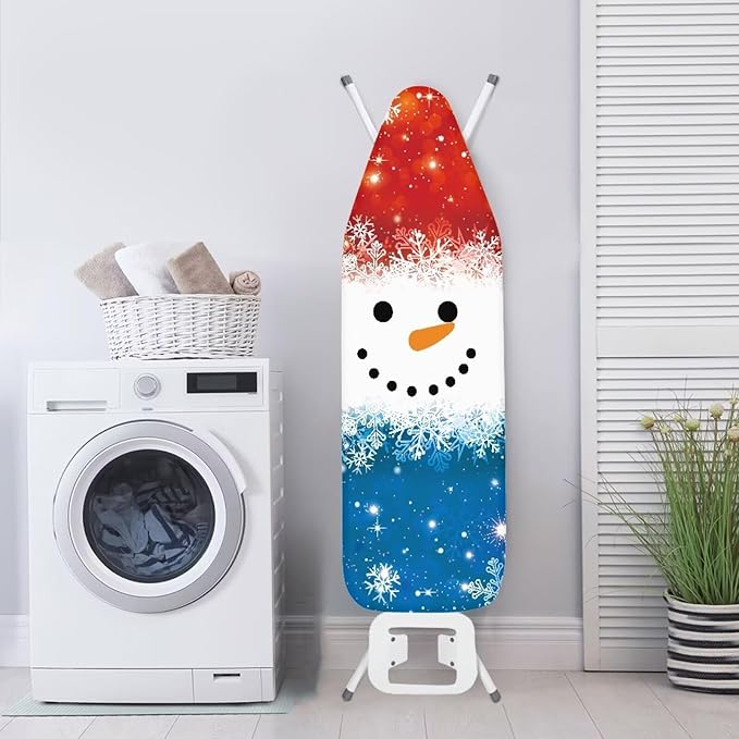 ZDCUSTOM Red Blue Snowman Ironing Board Cover 52"x13" Christmas Resist