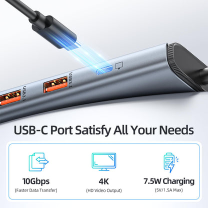 USB C Hub HDMI Adapter for MacBook Pro/Air, 7 in 1 USBC Dongle with HDMI, SD/TF Card Reader, USB C Data Port,100W PD, and 2 USB 3.0 Compatible for MacBook Pro/Air, Dell XPS, Lenovo Thinkpad.