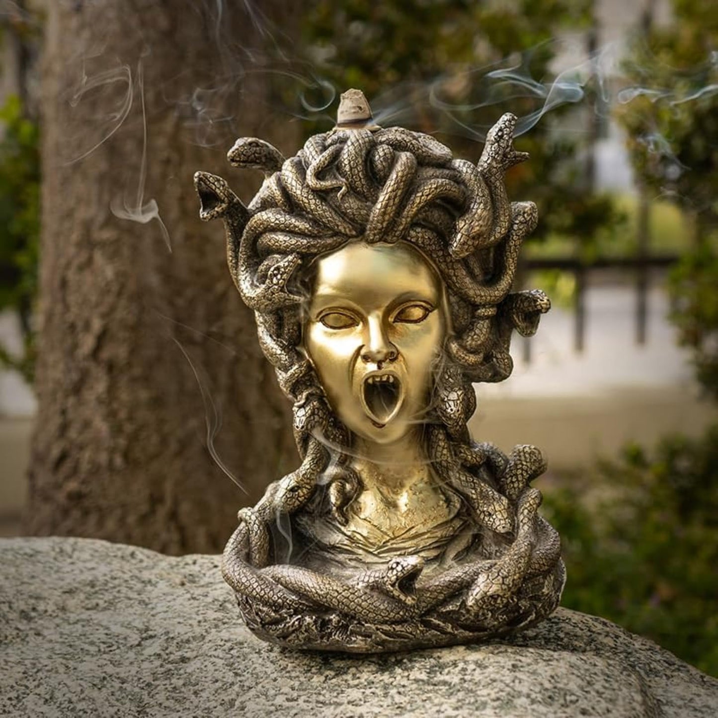 Pacific Giftware Medusa Backflow Burner, Greek Mythology Famous Monster Medusa, Waterfall Incense Burner