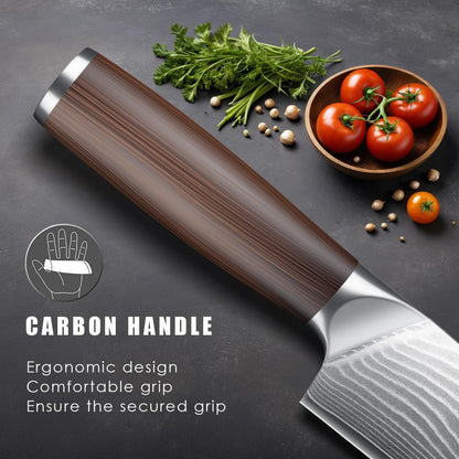 Chef Knife 8 Inch, Professional Damascus Japanese VG10 Damascus Steel Super Sharp Kitchen Knife, G10 Ergonomic Color Wooden Handle with Luxury Gift Box