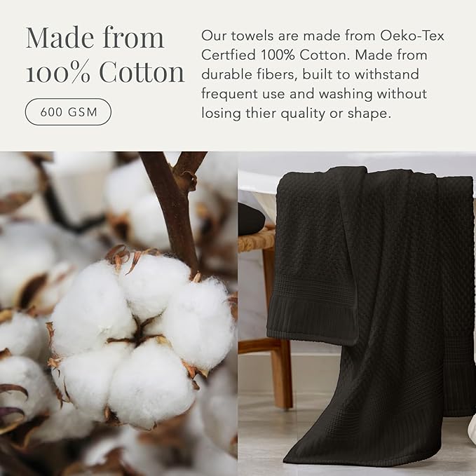 NY Loft 100% Cotton Hand Towel 6 Pack Hand Towel Set | Super Soft & Absorbent